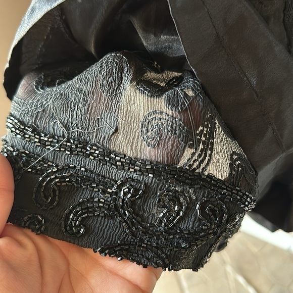 Vintage JOAN LESLIE Beaded Open Back Long Sleeve Dress - Picture 10 of 11